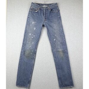 Vintage Levi's 501 Button Fly Jeans Mens 30x36 (29x34) Distressed Blue Denim USA